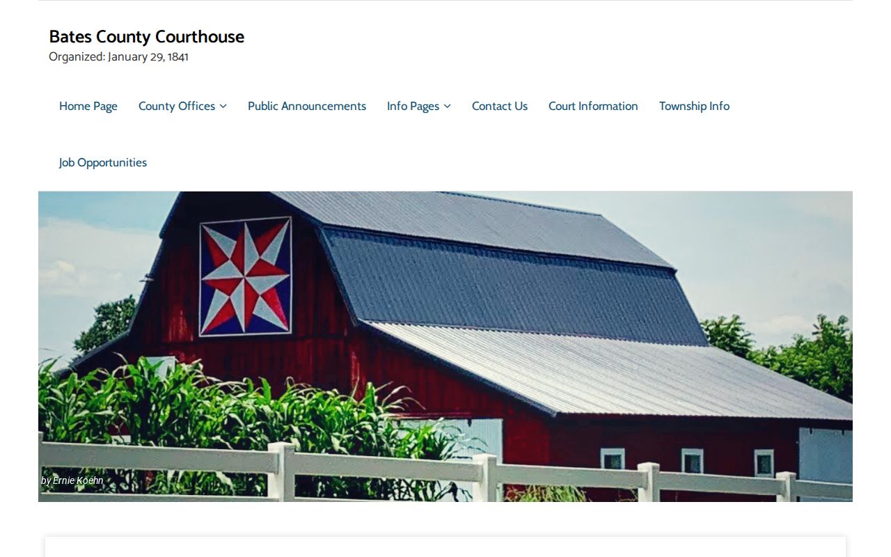 Official Bates County courthouse website used to locate local criminal record offices